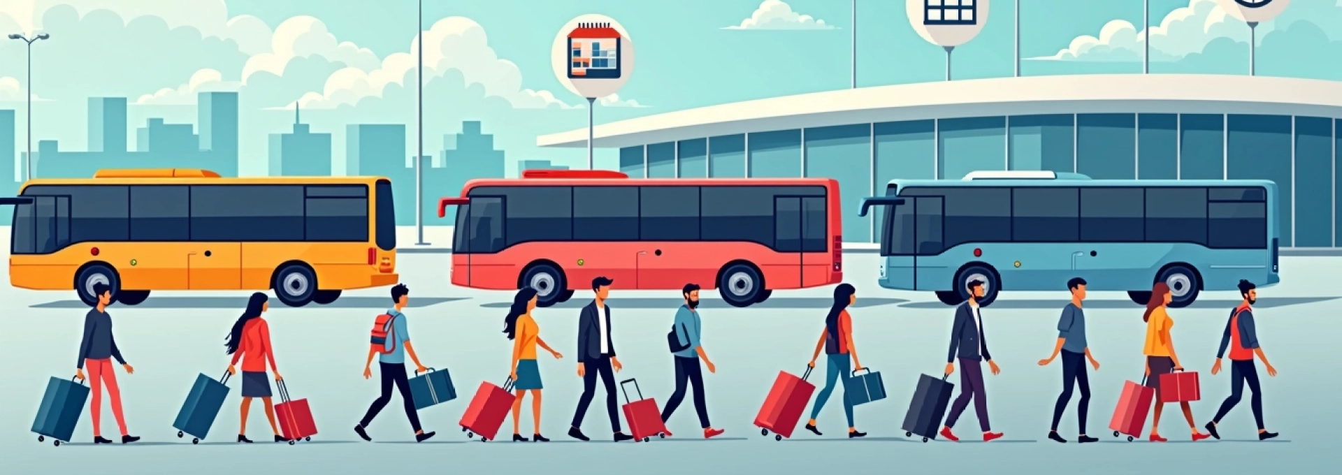 Efficient group airport shuttle